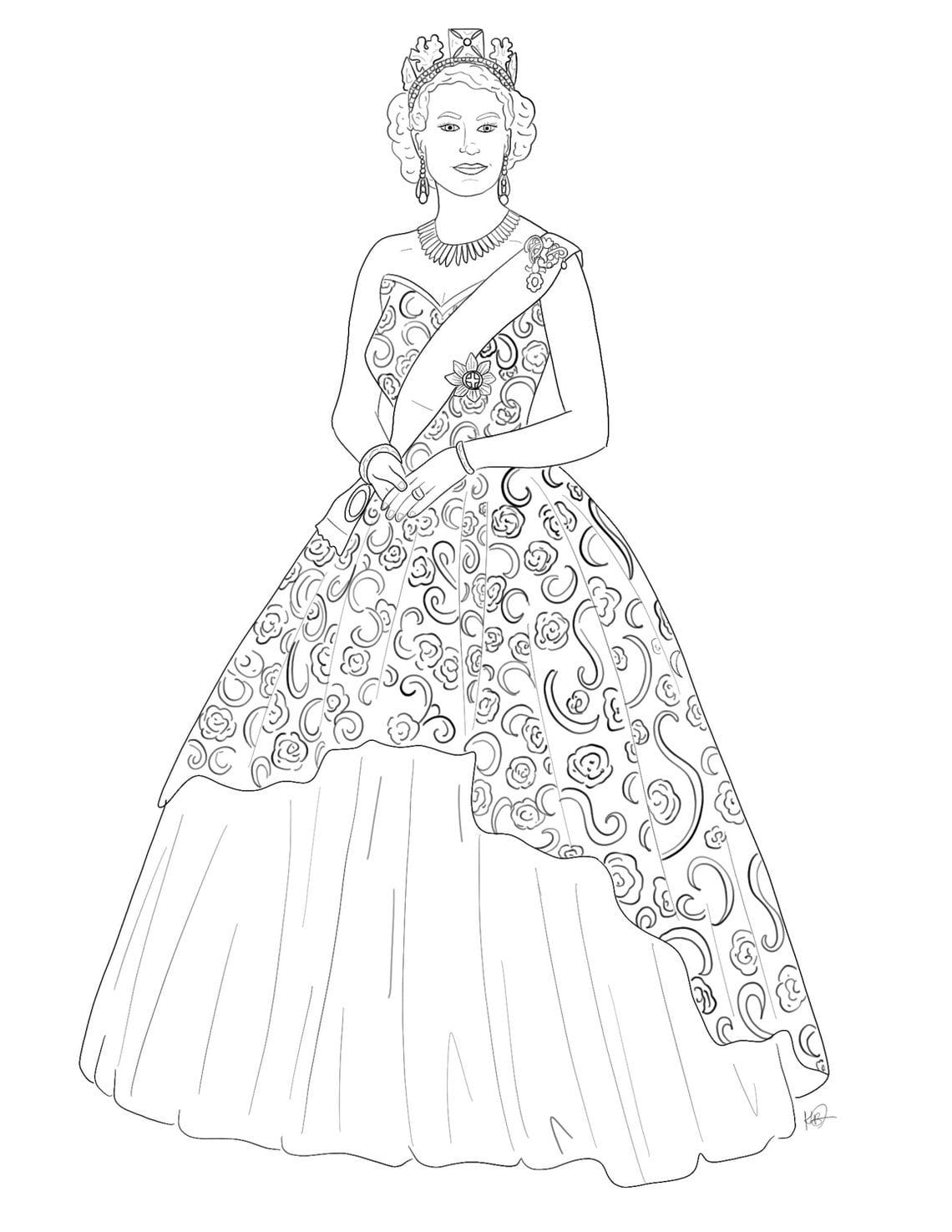 Queen Elizabeth Coloring Pages