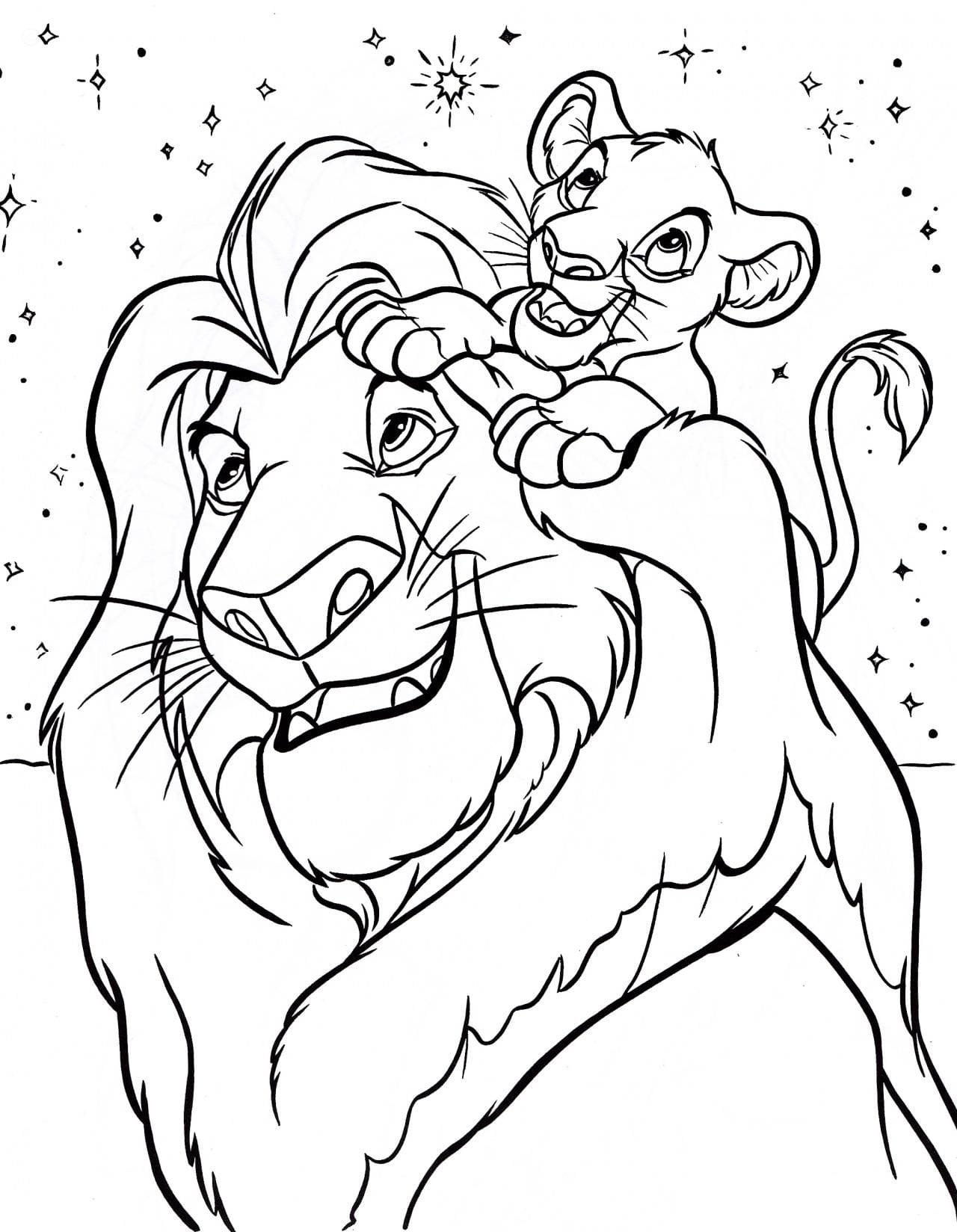 Lion King coloring page with Mufasa