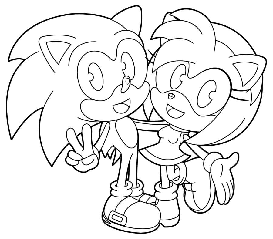 Sonic And Amy Coloring Pages