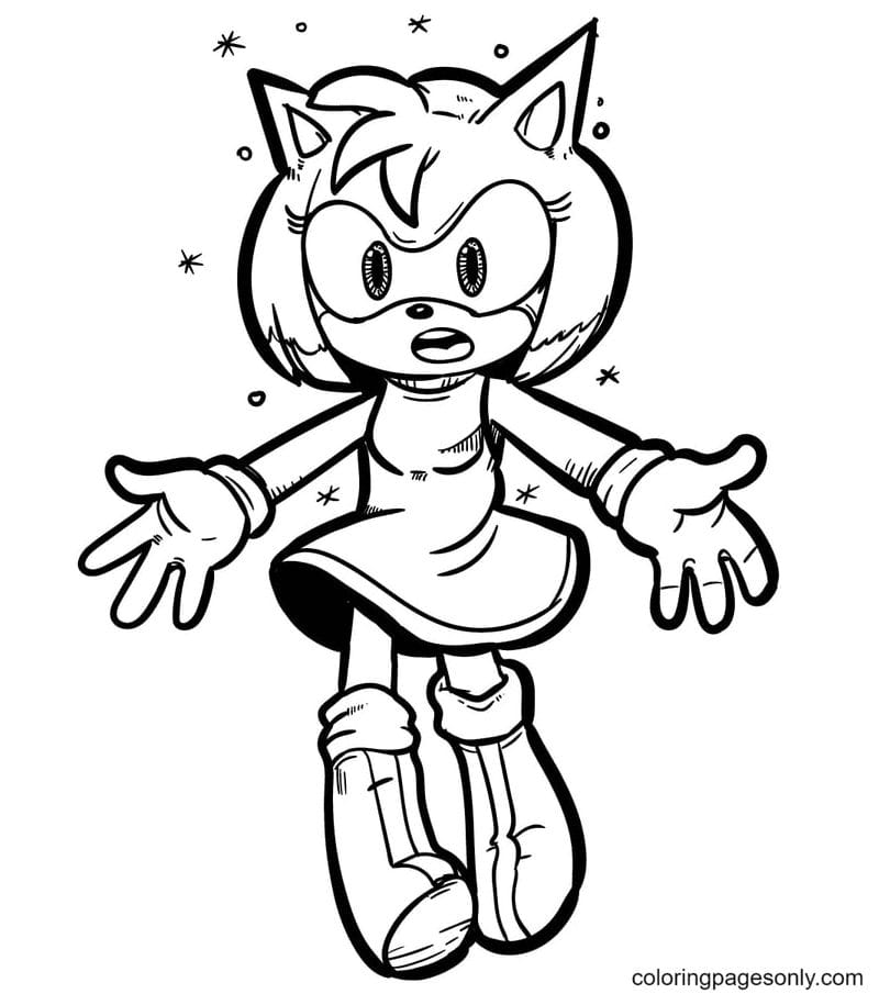 Coloring pages kids: Sonic And Amy Coloring Pages To Print