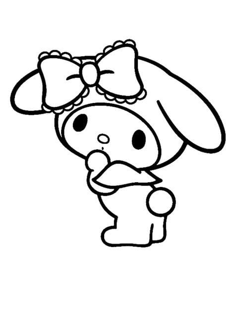 Adorable My Melody Printable coloring page