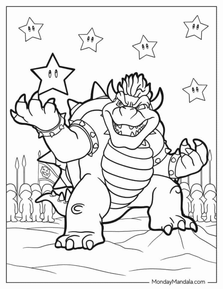 Bowser Coloring Pages Free