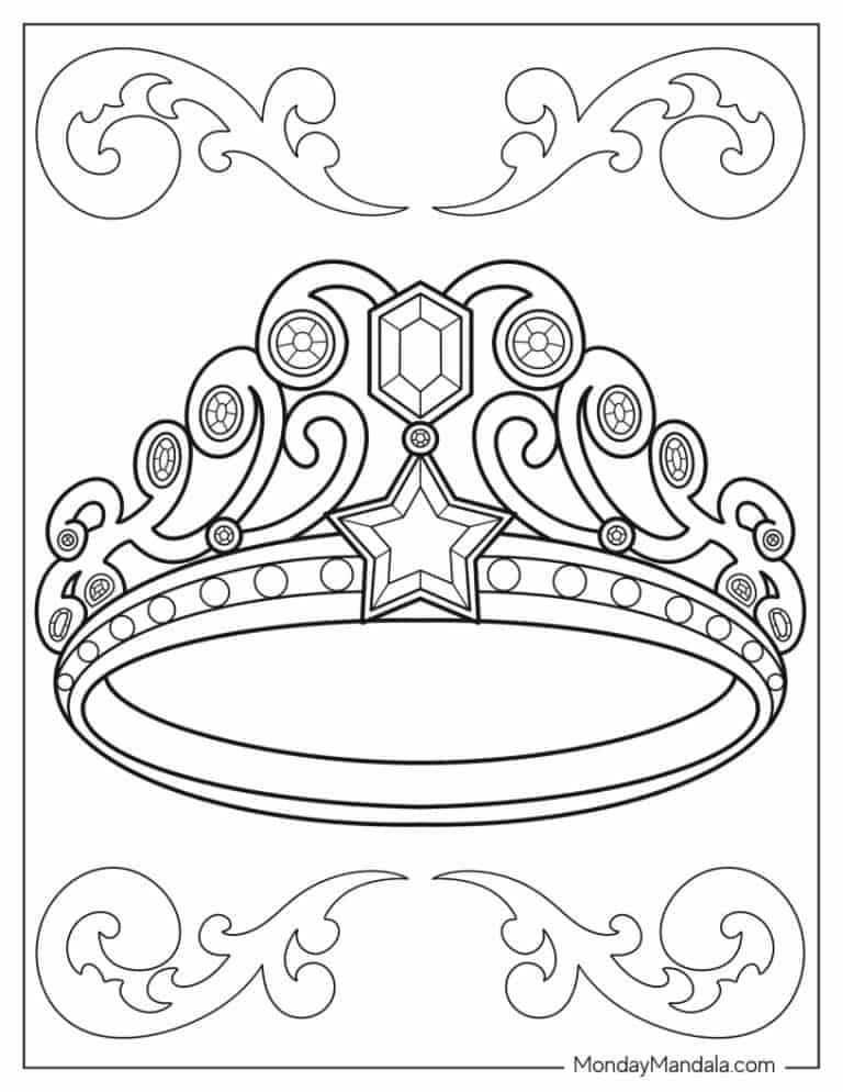 Free Crown Coloring Pages Stevie Doodles