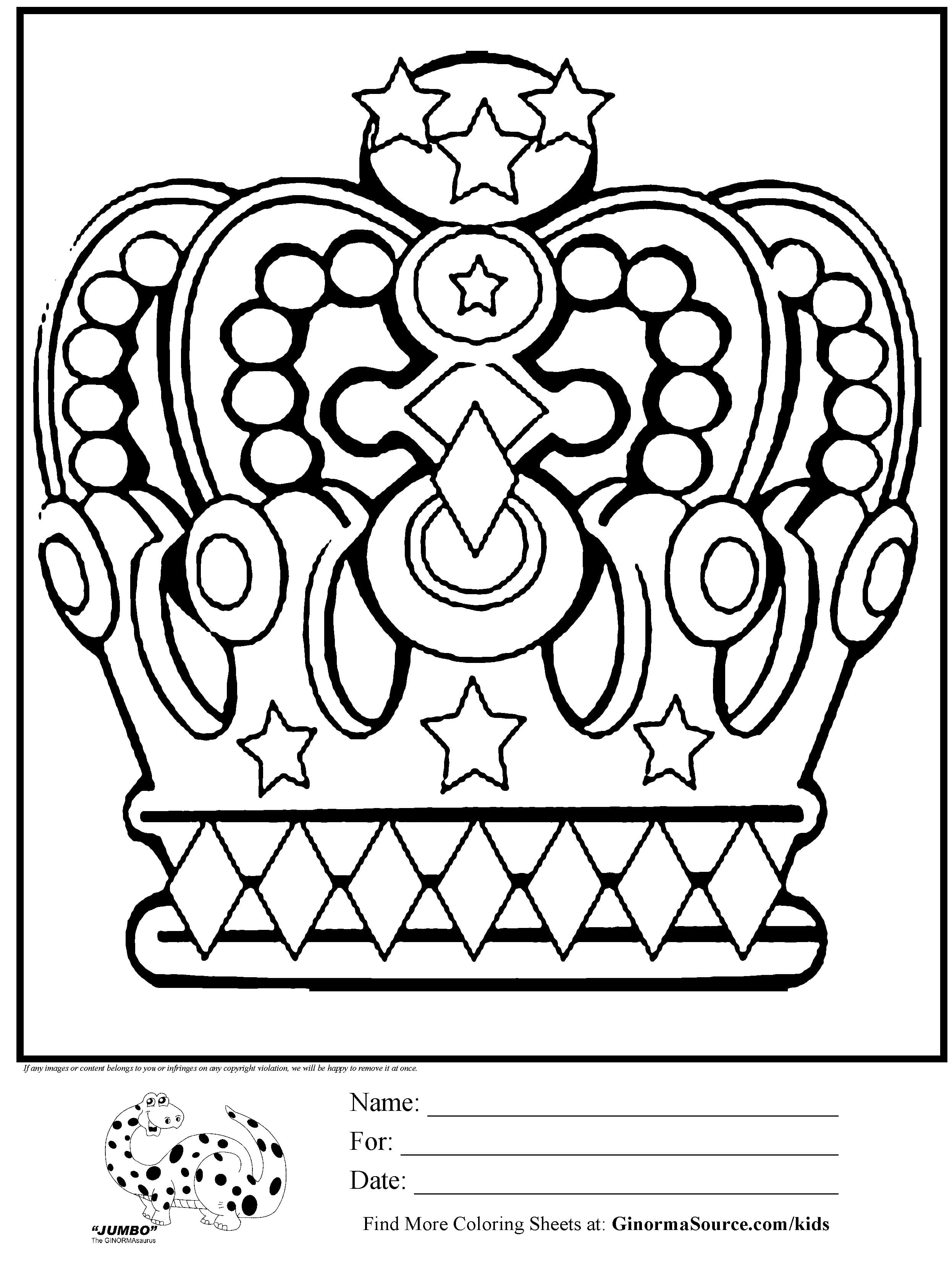 Printable Crown Coloring Pages