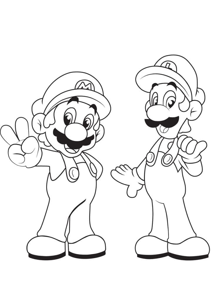 Super Mario Luigi Coloring Pages