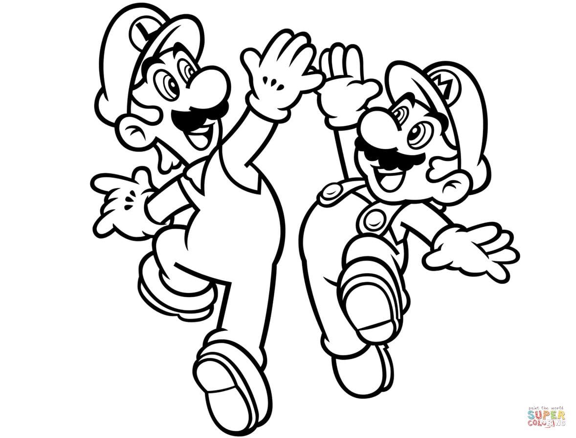 Mario Luigi Printable Coloring Pages