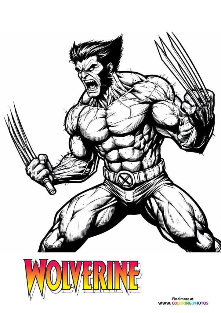 5 Free Printable Wolverine Coloring Pages