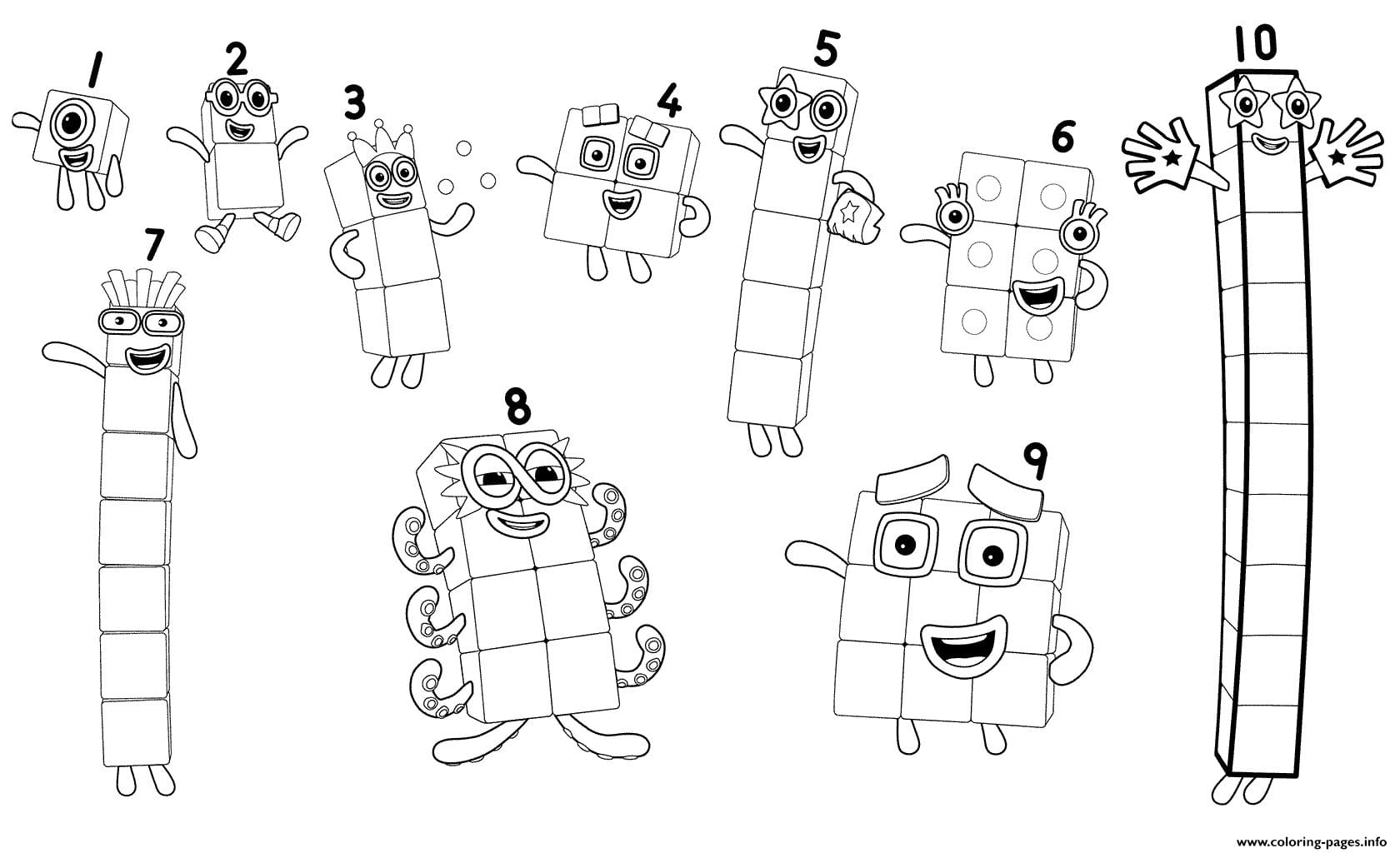 Numberblocks 5 Coloring Pages