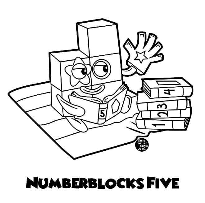 Numberblocks Five coloring page