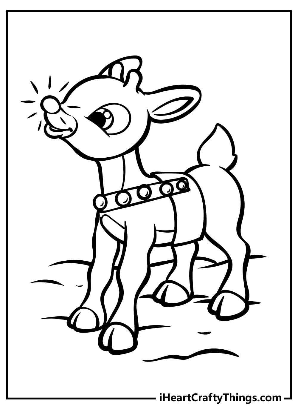 Fun Rudolph Reindeer Coloring Page