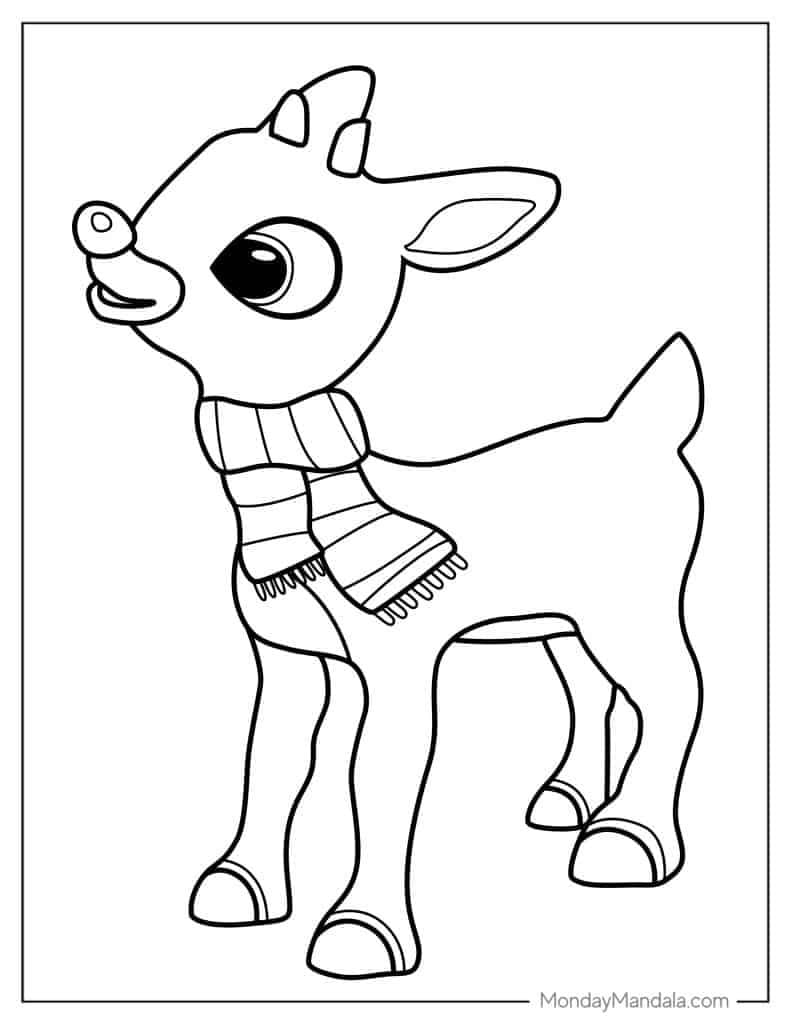 Rudolph The Red Nosed Reindeer Coloring Pages