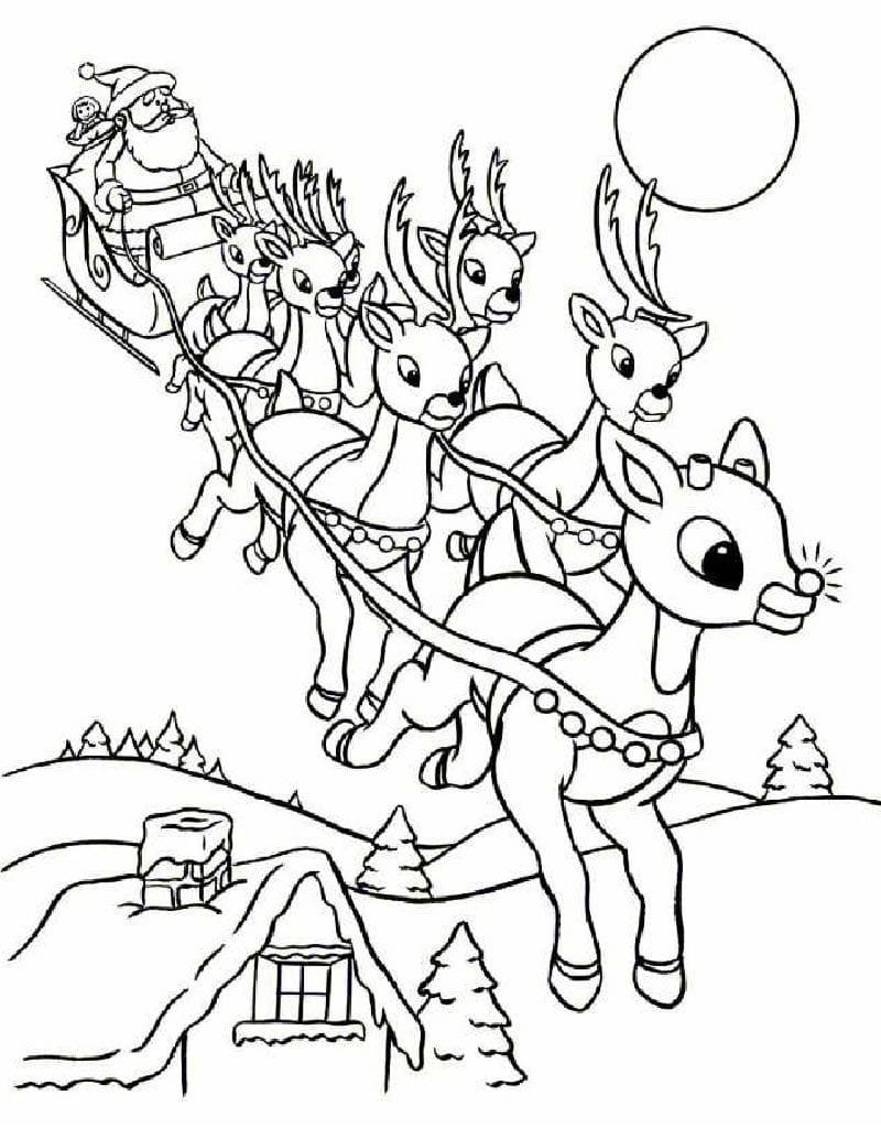 Rudolph The Red Nosed Reindeer Face Coloring Pages