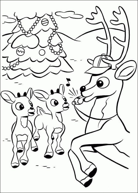 Rudolph The Red Nosed Reindeer Face Coloring Pages