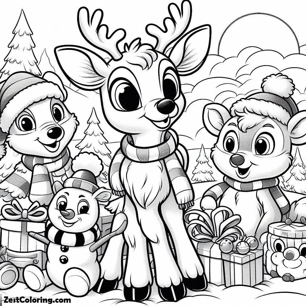 Rudolph Coloring Pages (Free Printable PDF)