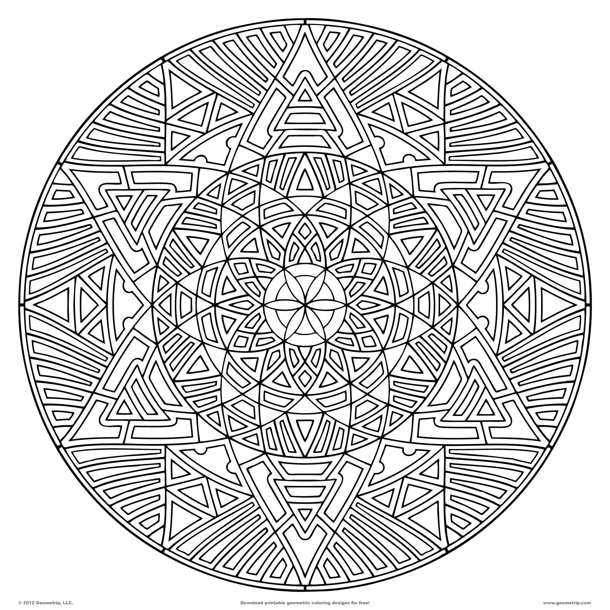 Free Printable Geometric Coloring Pages for Adults