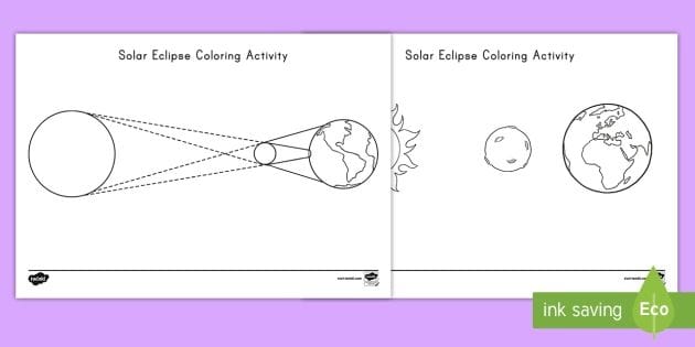 Solar Eclipses 2024 Science Sub Plan Coloring Pages Fun Craft Templates