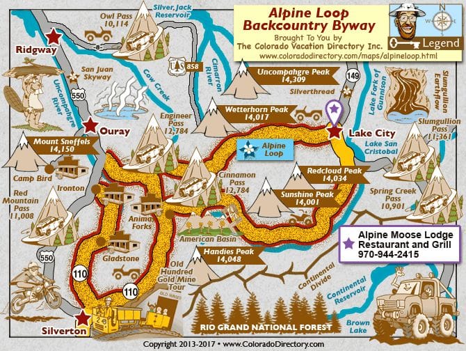 Alpine Loop Backcountry Scenic Byway Map