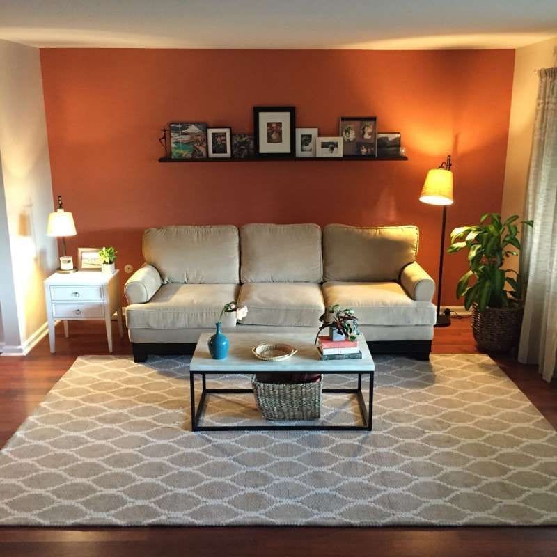 Rust Colored Walls Living Room Orange