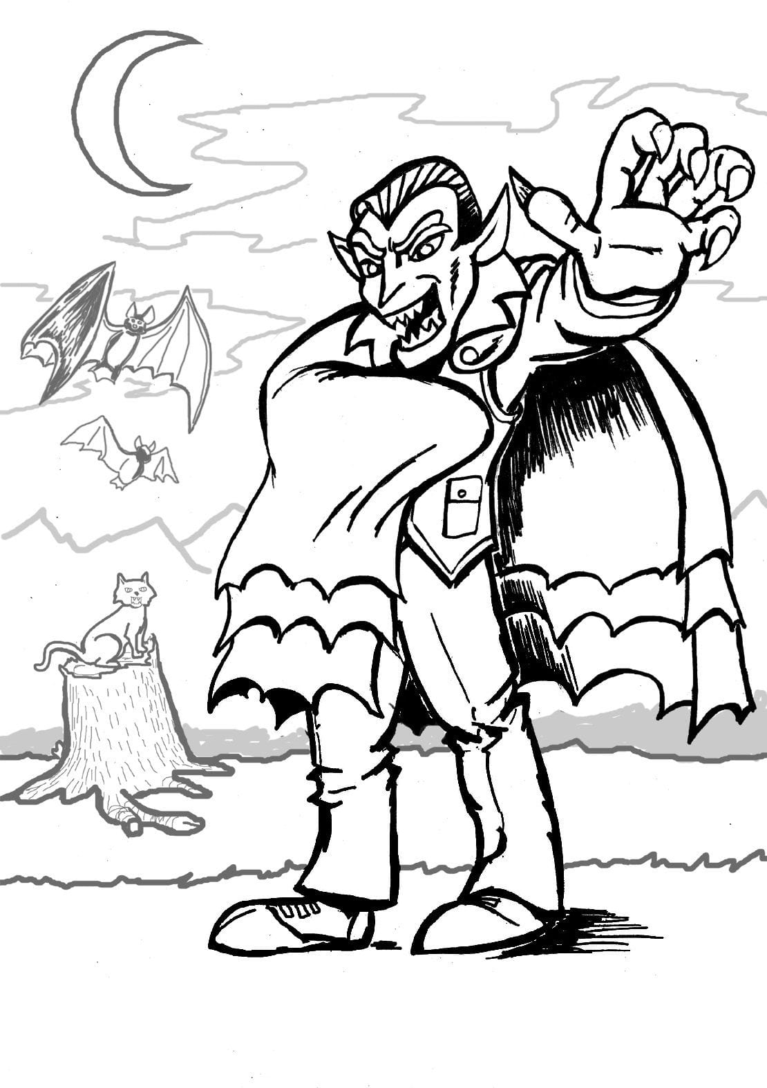 Printable Vampire Coloring Pages For Kids