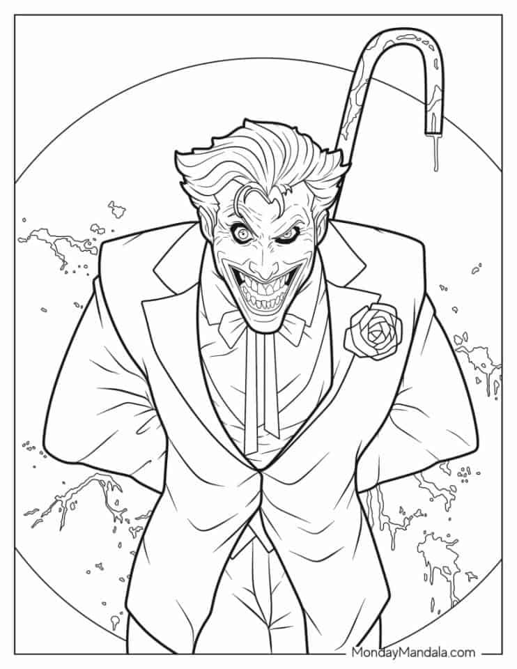 Joker Coloring Pages (100% Free Printables)