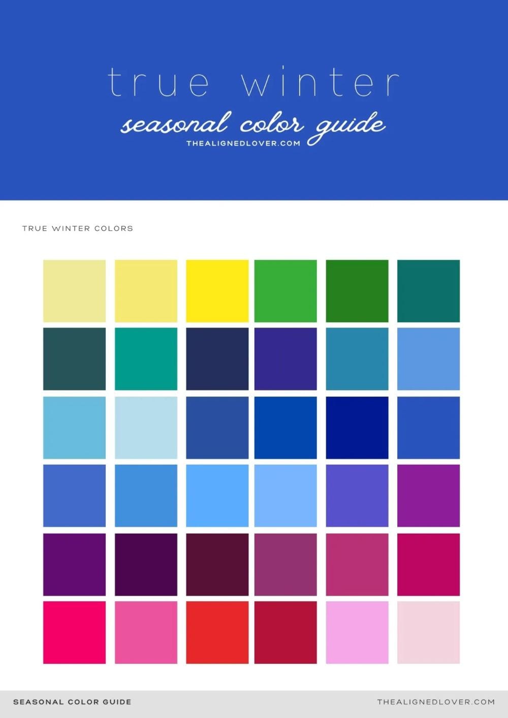 Guide to the True Winter Seasonal Color Palette