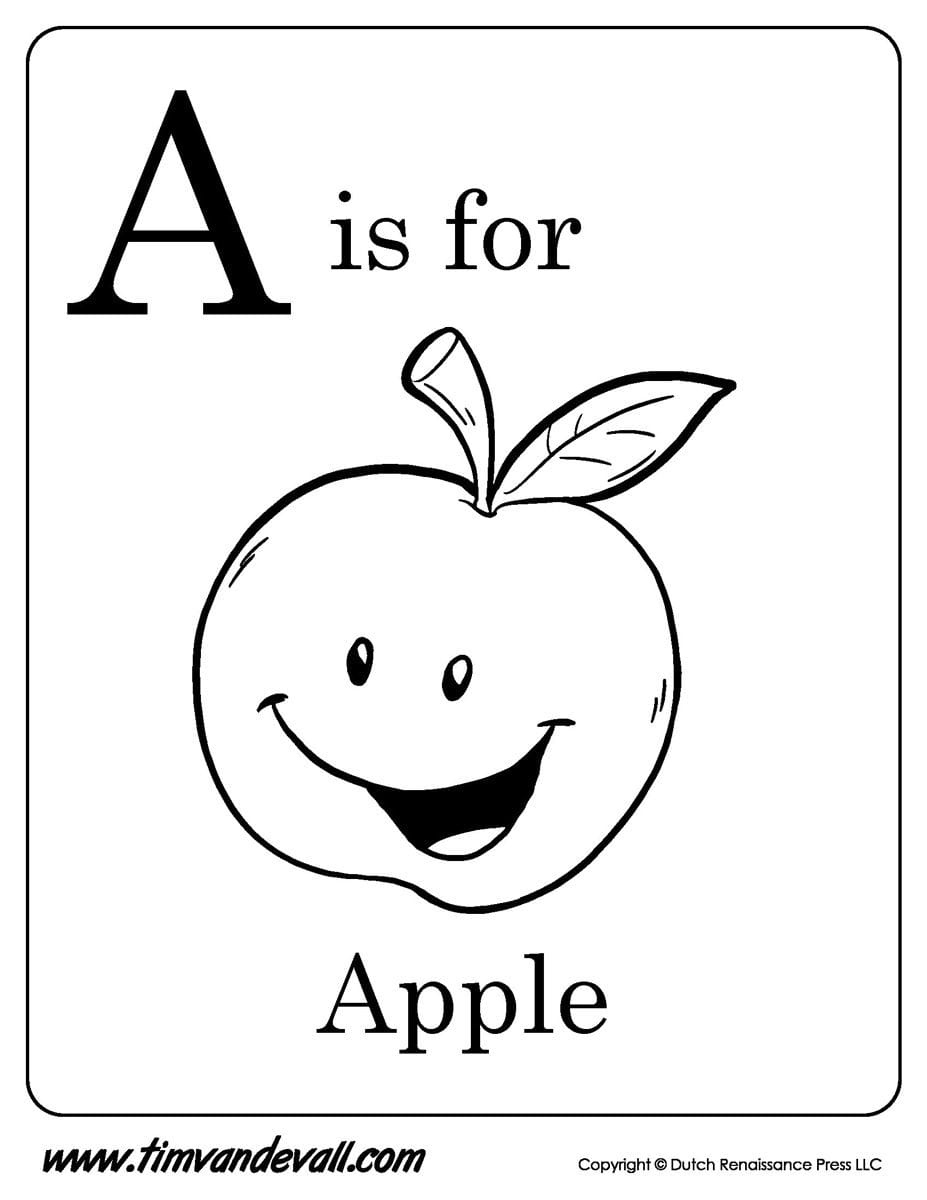 A Is For Apple Coloring Page