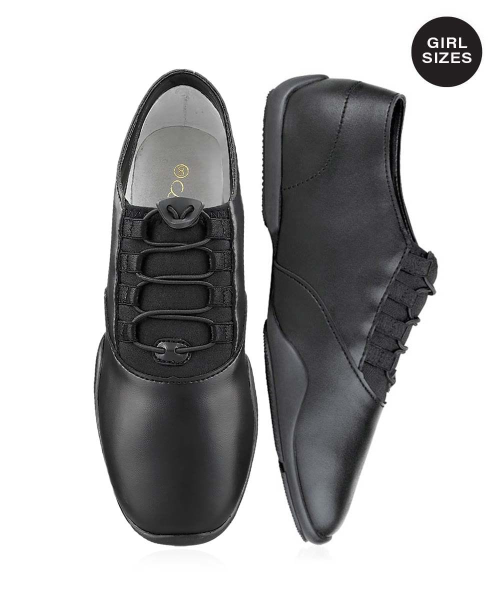 Black Releve Platinum Color Guard Shoes