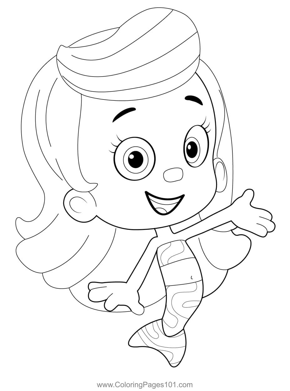 Bubble Guppies Characters Kids Coloring page Printable