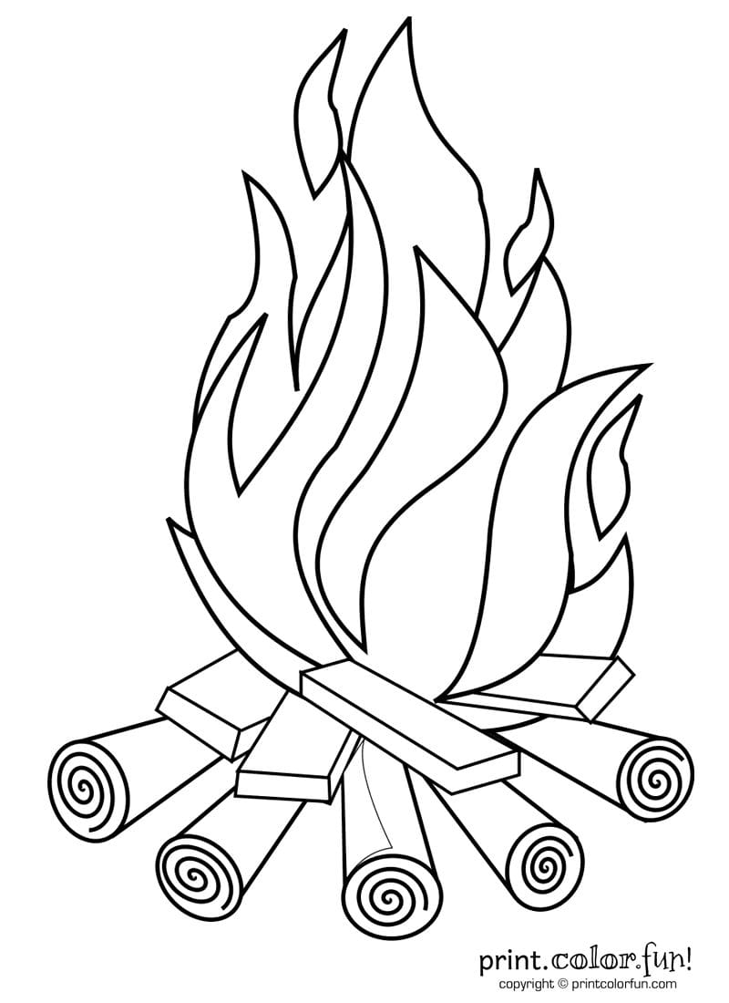 Campfire Coloring Page