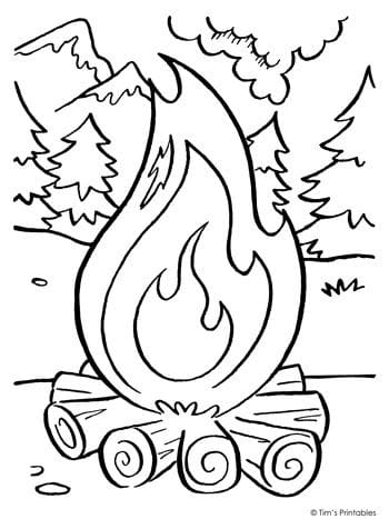 Campfire Coloring Page