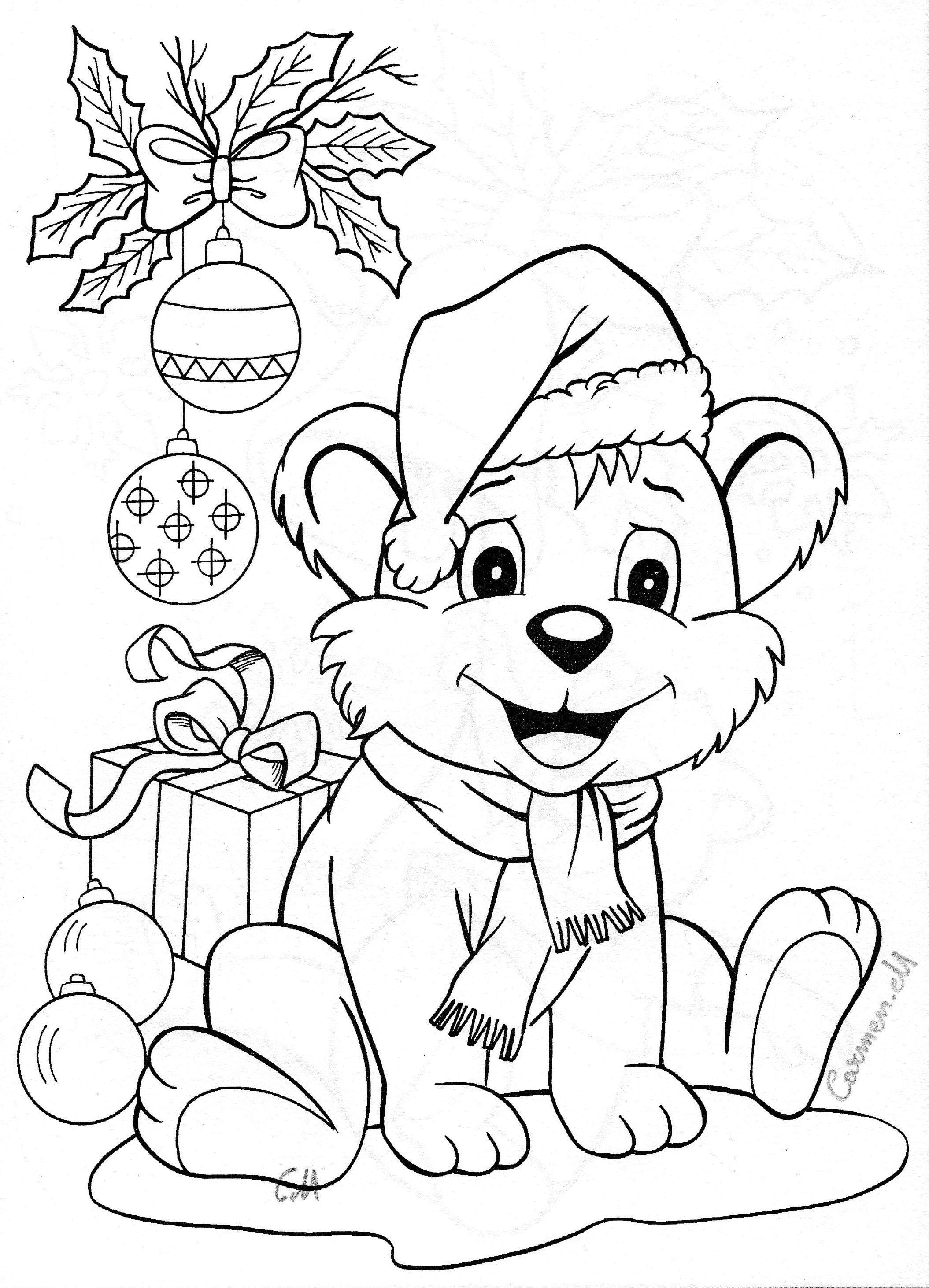 Cute animal christmas coloring pages download and print for free