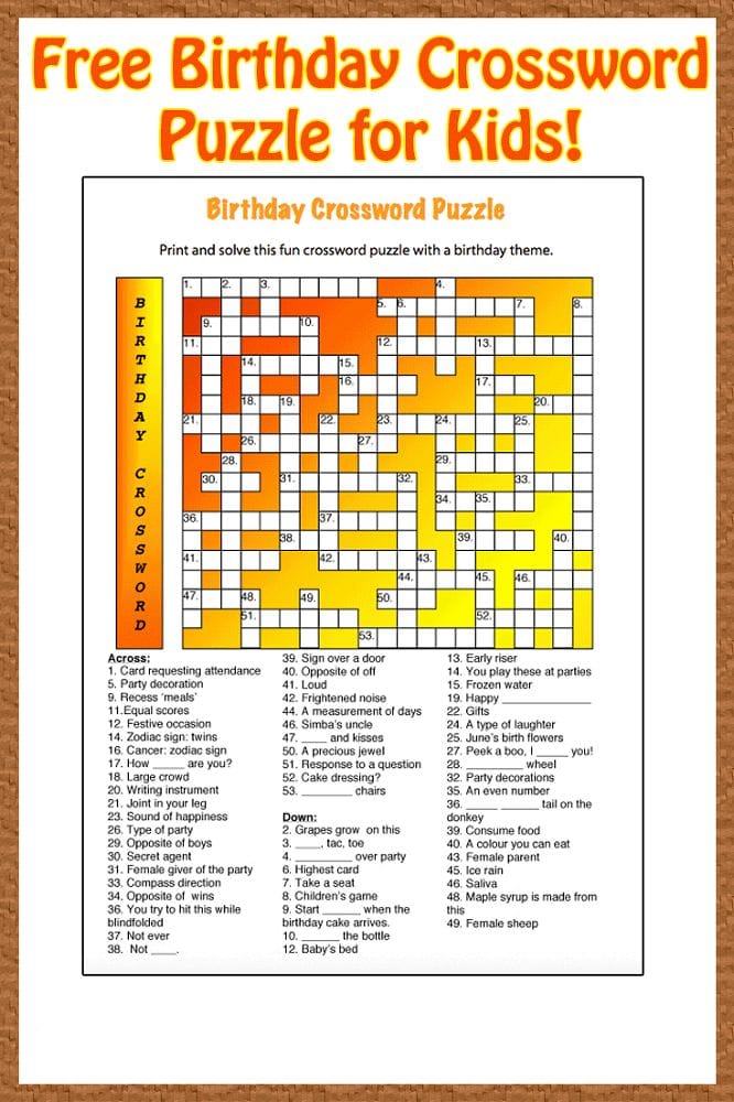 Colorful Crossword