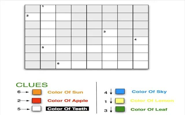 Colorful Crossword Puzzles