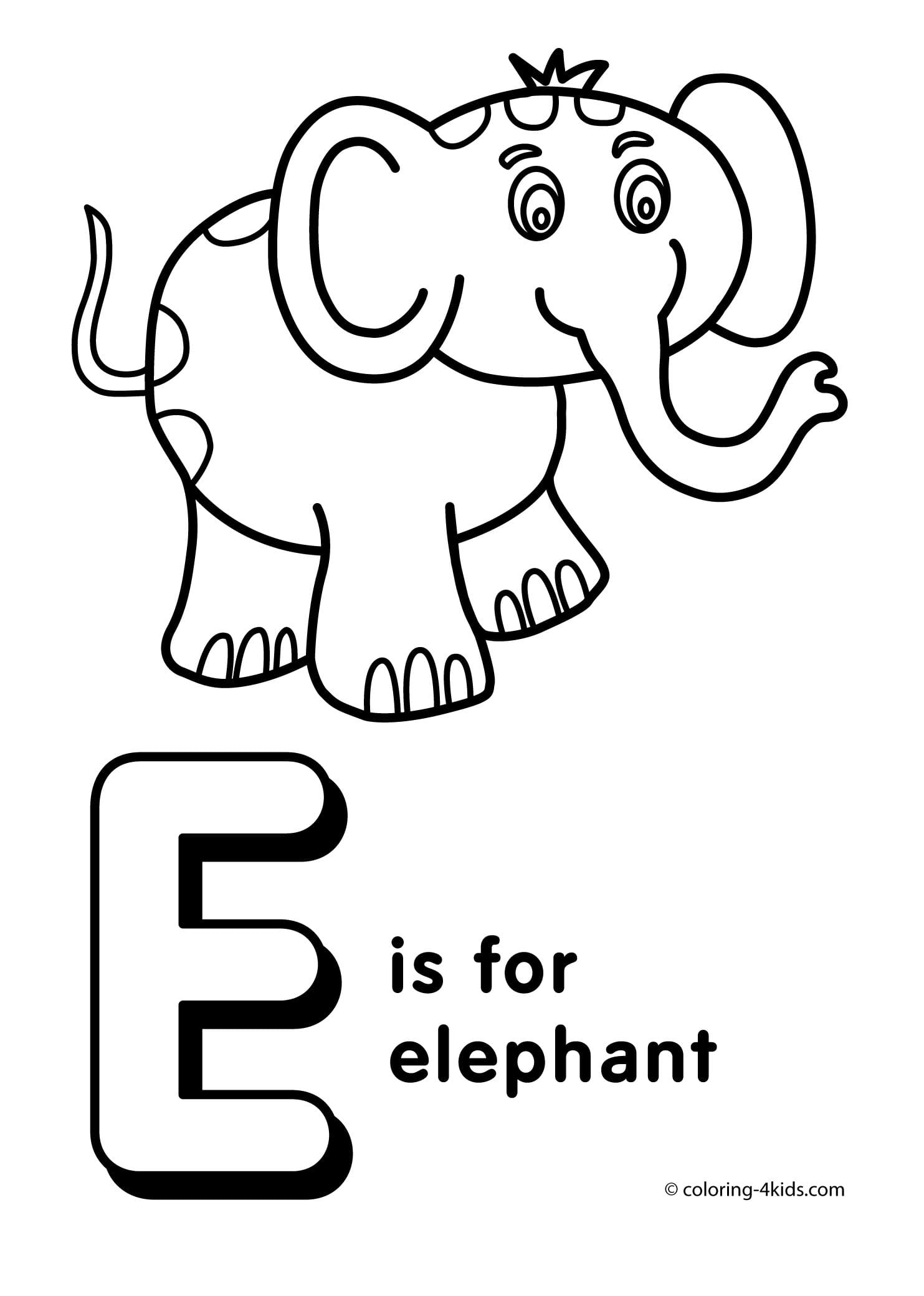 Letter e coloring pages to download and print for free