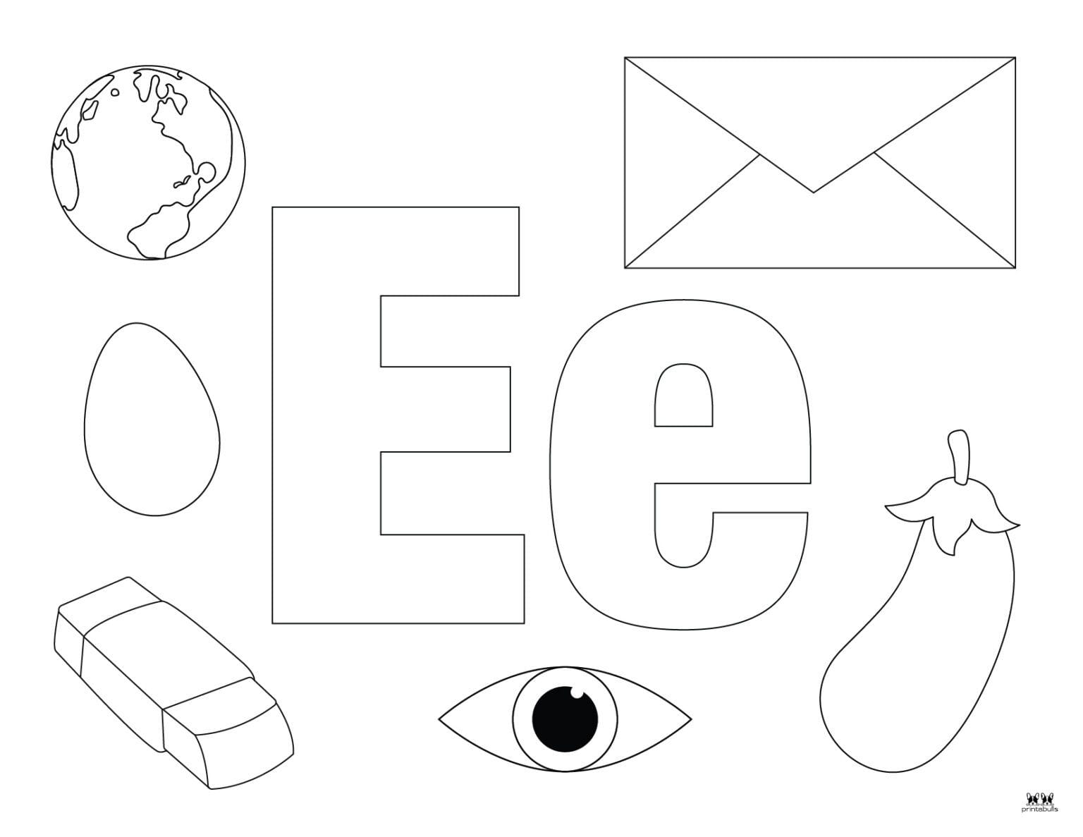 Free Letter E Coloring page