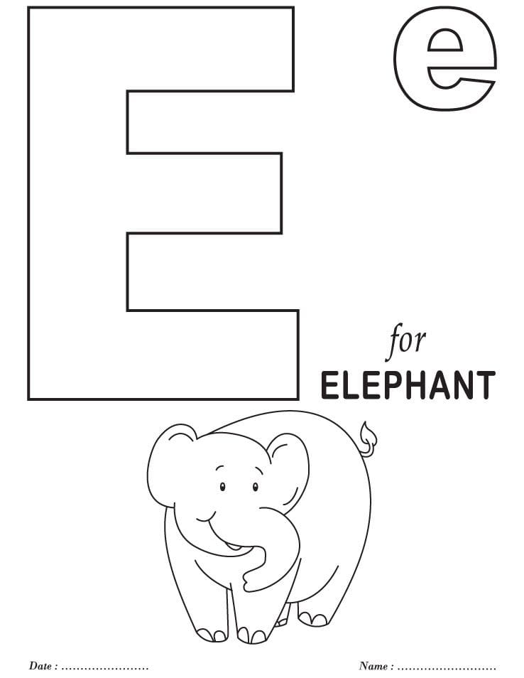 Letter E Coloring Pages