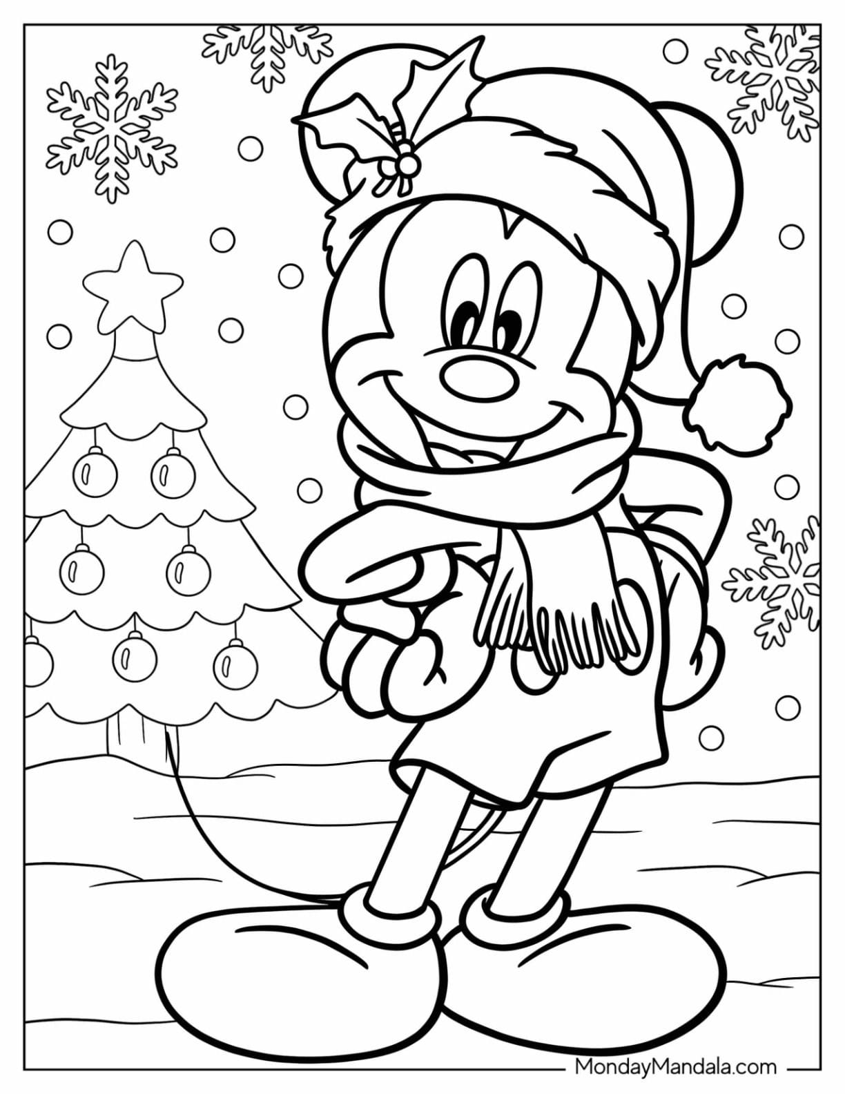 24 Disney Christmas Coloring Pages (Free PDF Printables)