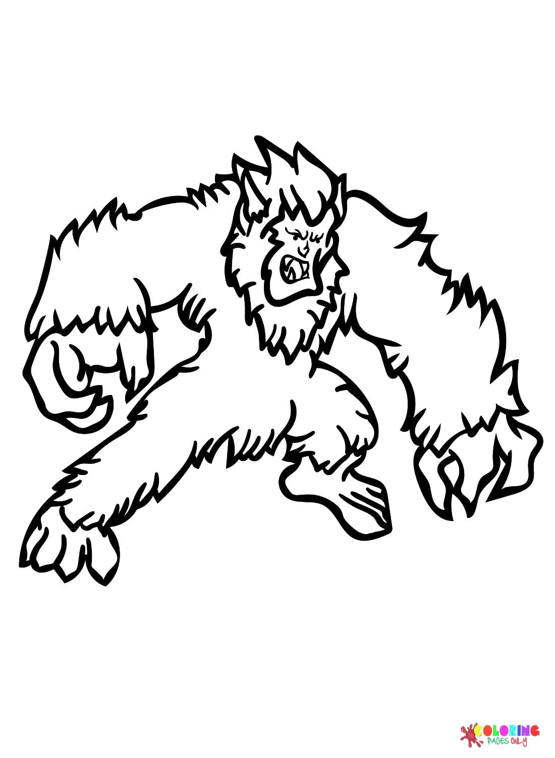 Cartoon Yeti Coloring Pages