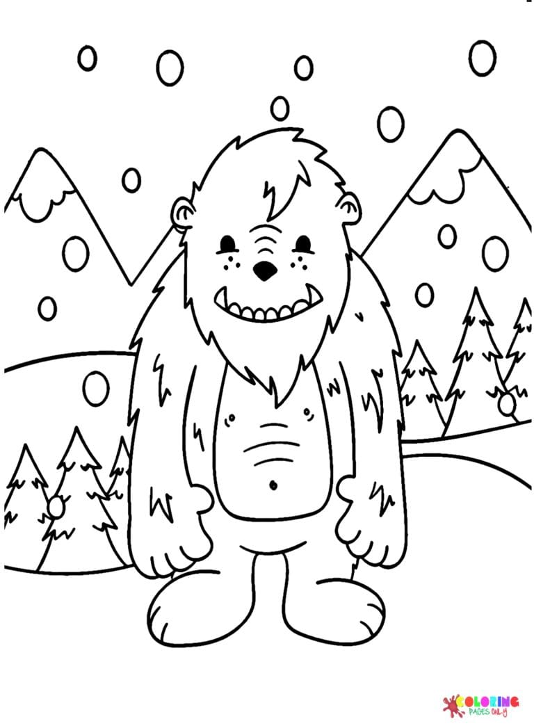 Yeti Kids Coloring Page Great for Beginner Coloring Book 2468197 Vector