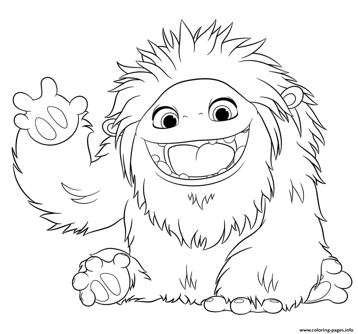 Abominable Yeti Jumping Coloring page Printable