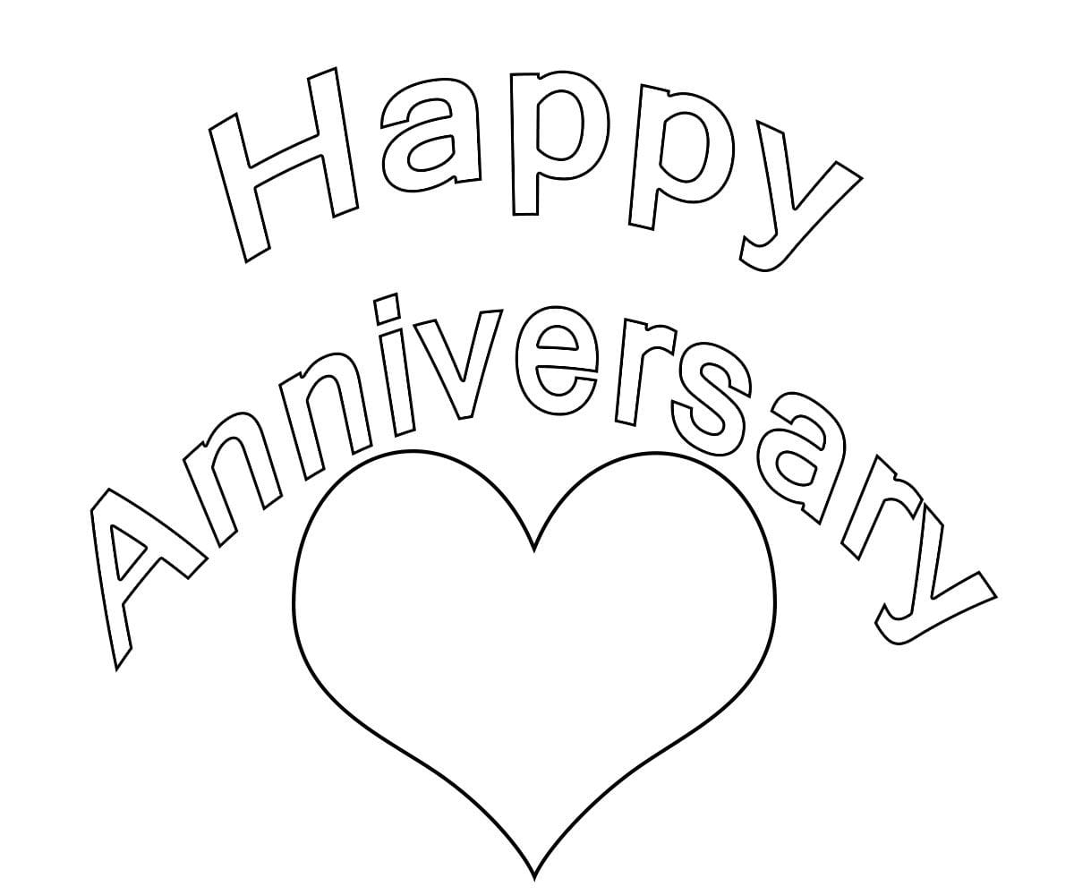 Free Happy Anniversary Coloring Page