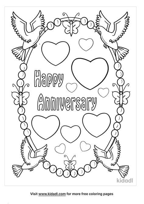 Free Anniversary Coloring Page