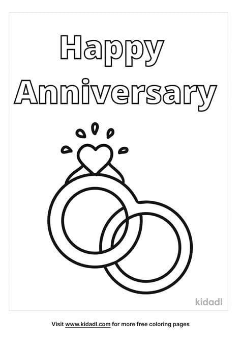 Romantic Happy Anniversary Coloring Pages to Gift