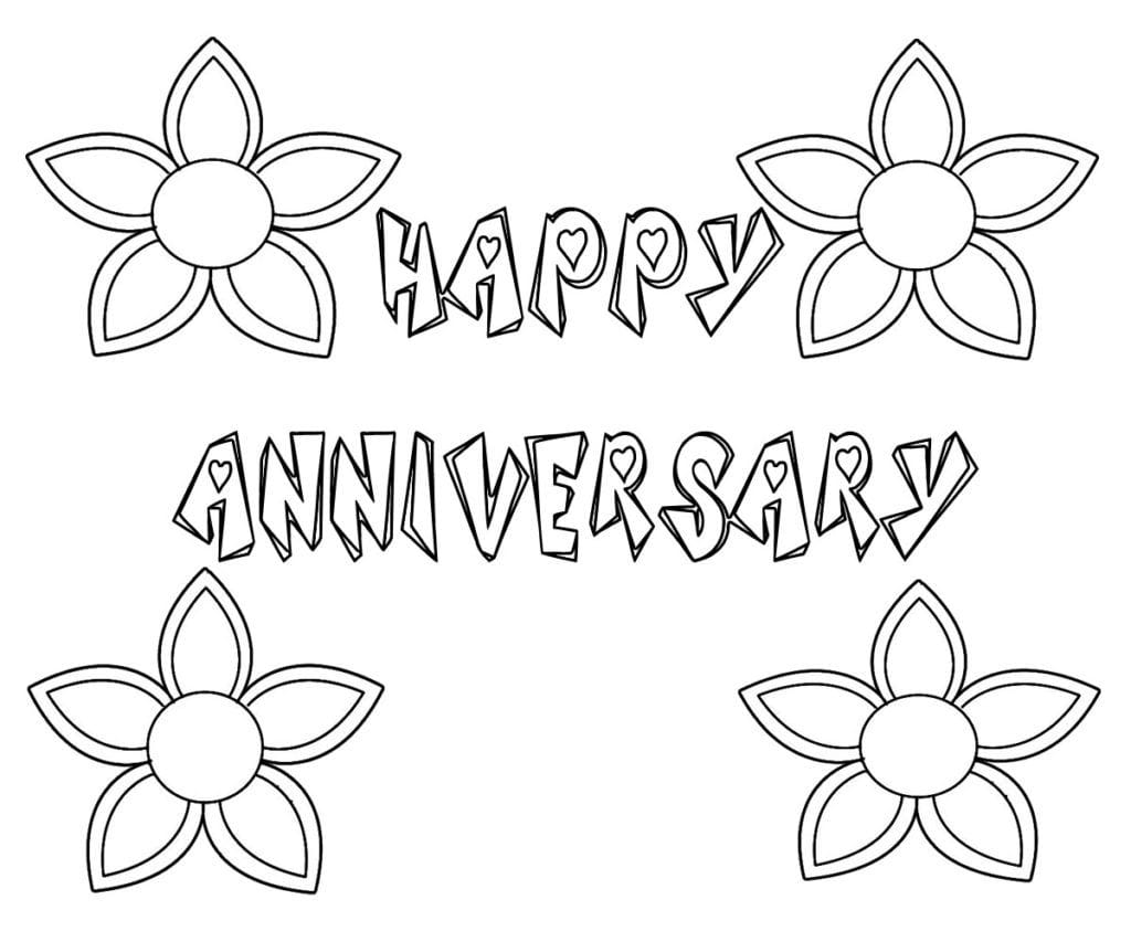 Free Happy Anniversary Coloring Page