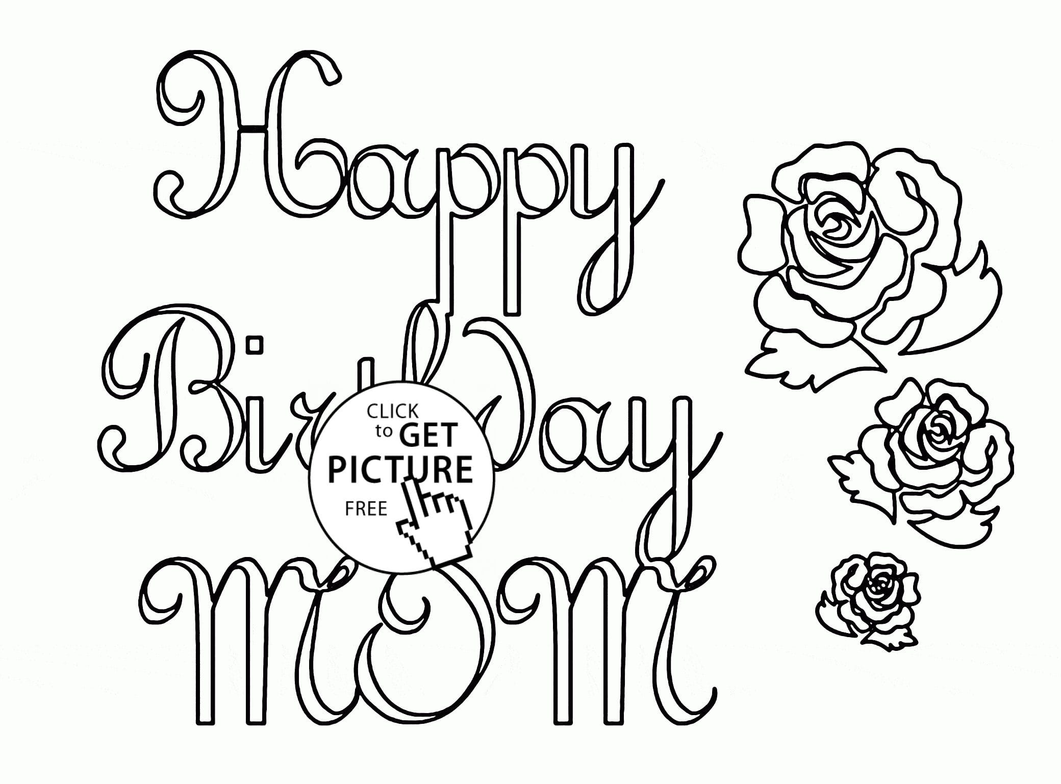 Happy Birthday Mom Coloring Pages