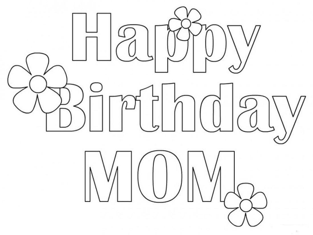 Happy Birthday Coloring Pages For Mom