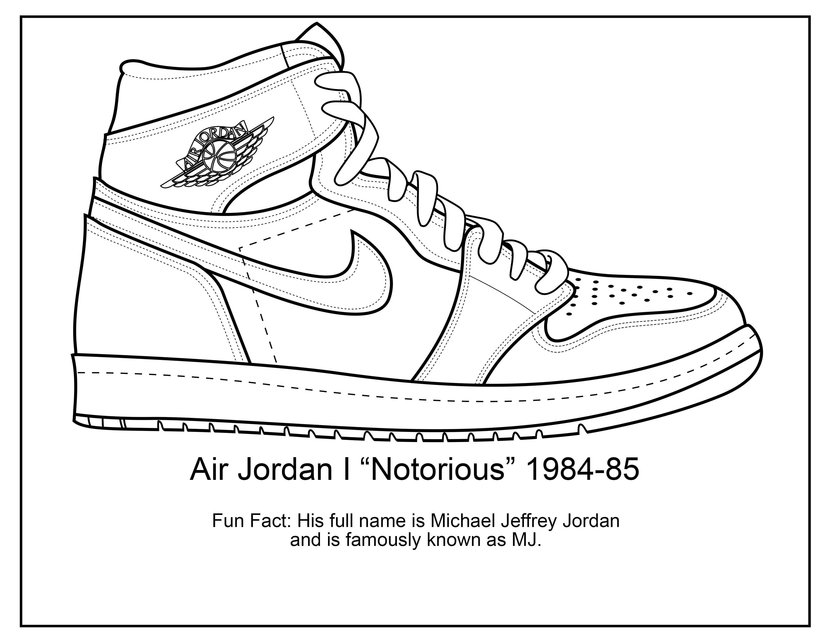 Jordan Shoes Coloring Pages