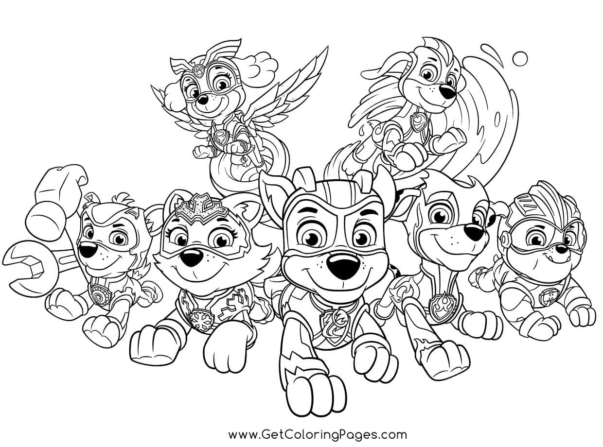 10 Free Paw Patrol Mighty Pups Coloring Pages Printable