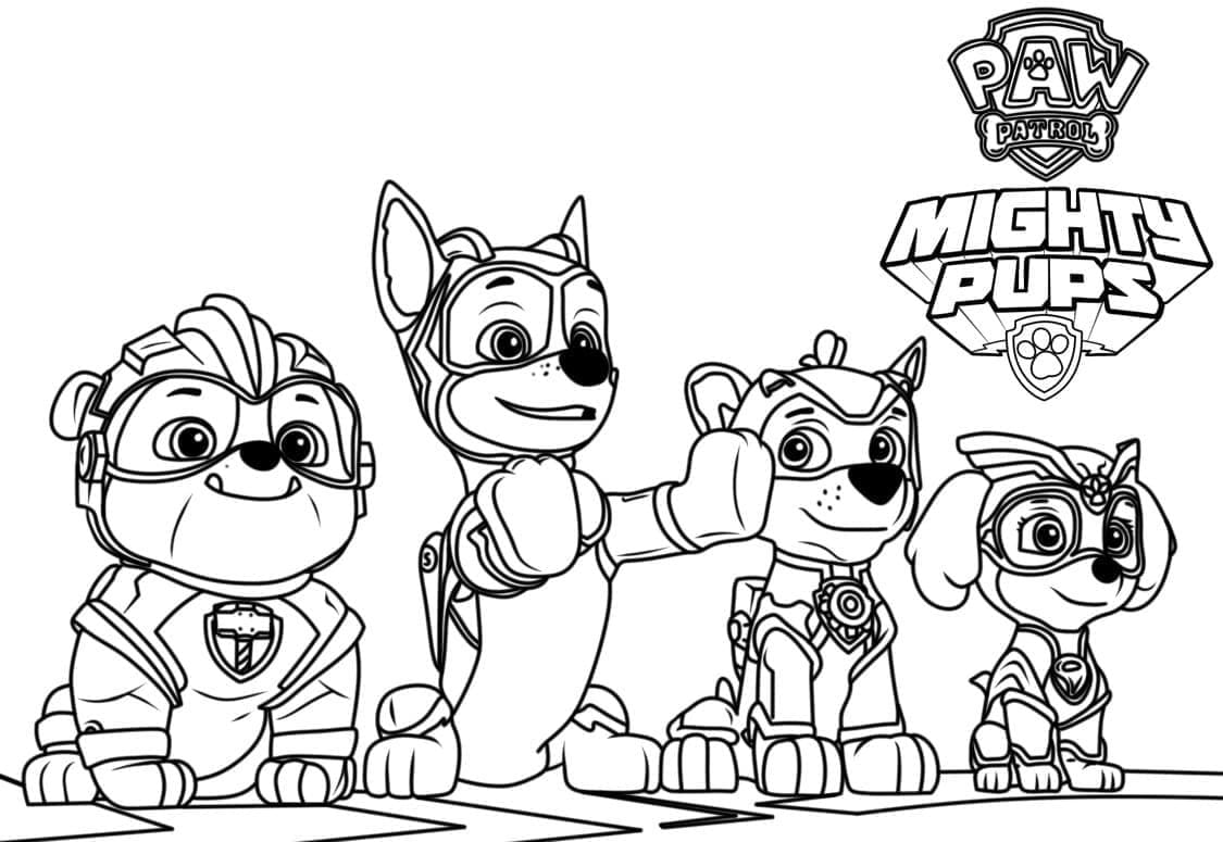 Mighty Pups Coloring Pages