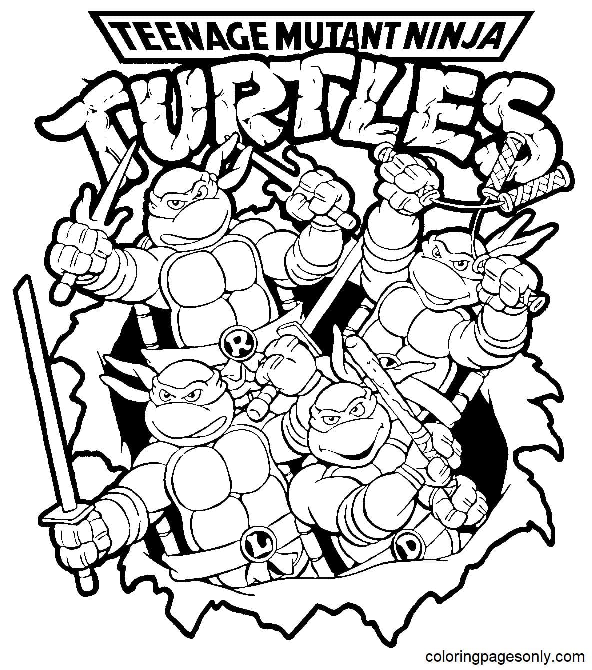 Ninja Turtles Coloring Pages For Kids